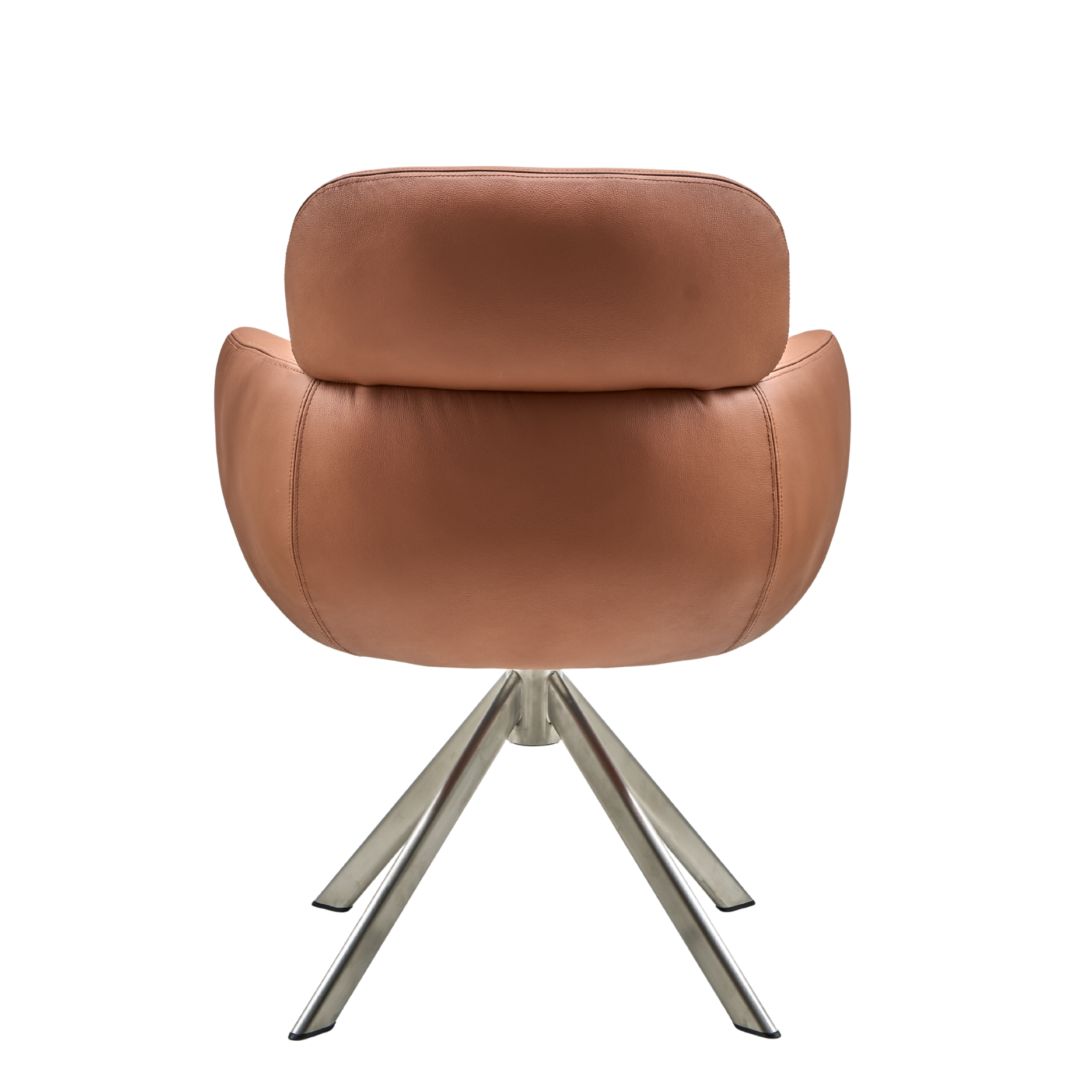 Sumo Esszimmerstuhl – Leder mit Drehgestell (Edelstahl)